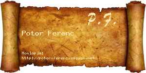 Potor Ferenc névjegykártya