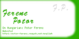 ferenc potor business card